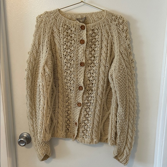 Vintage Sweaters - Vintage Cozy Knit Fisherman Cardigan Handmade in Italy